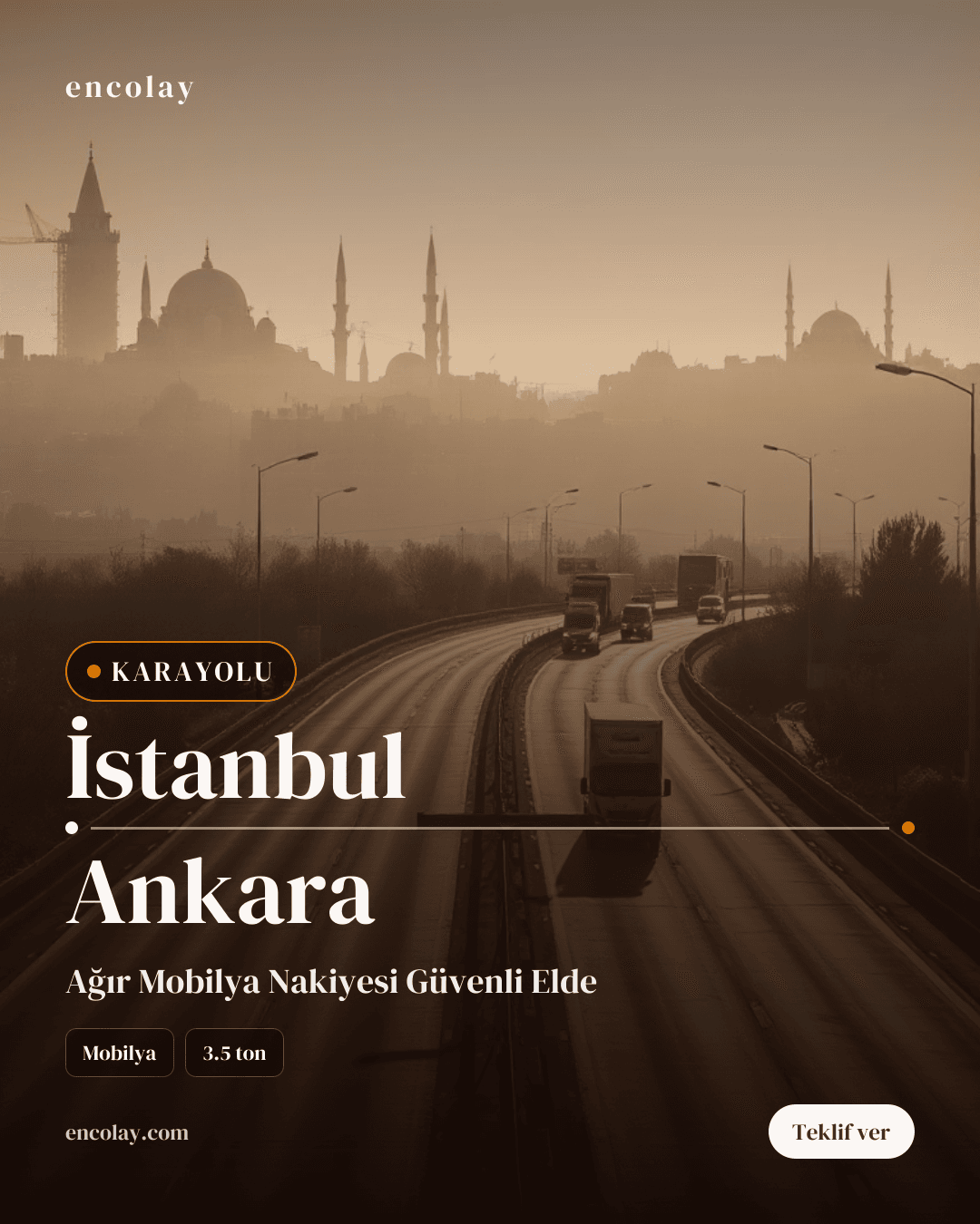 İstanbul-Ankara arası mobilya karayolu taşıması