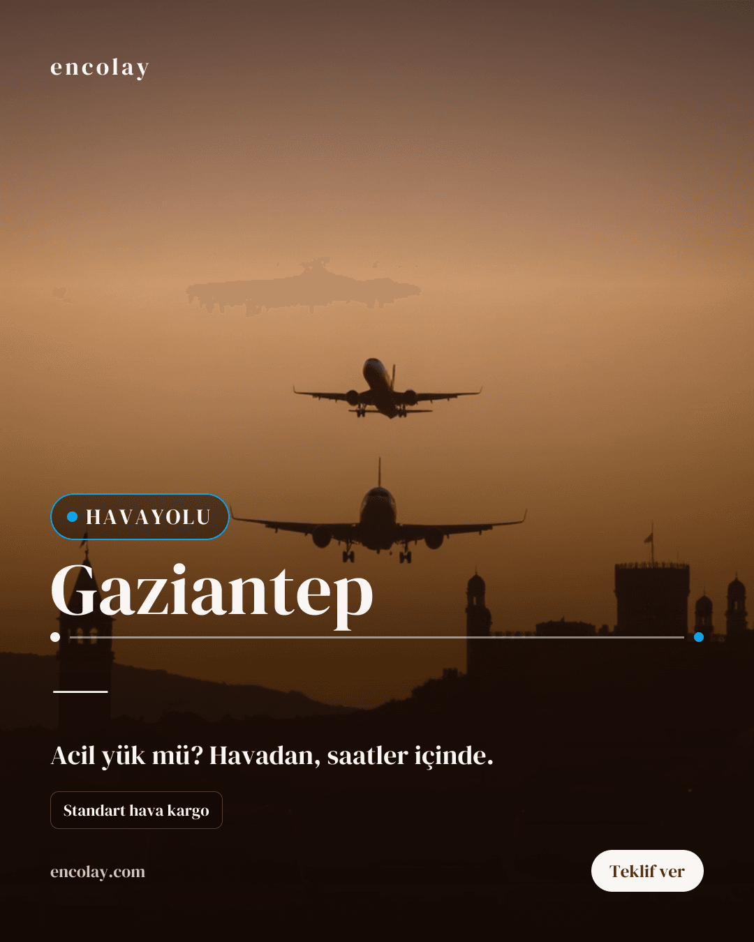 Gaziantep havayolu taşıma talebi