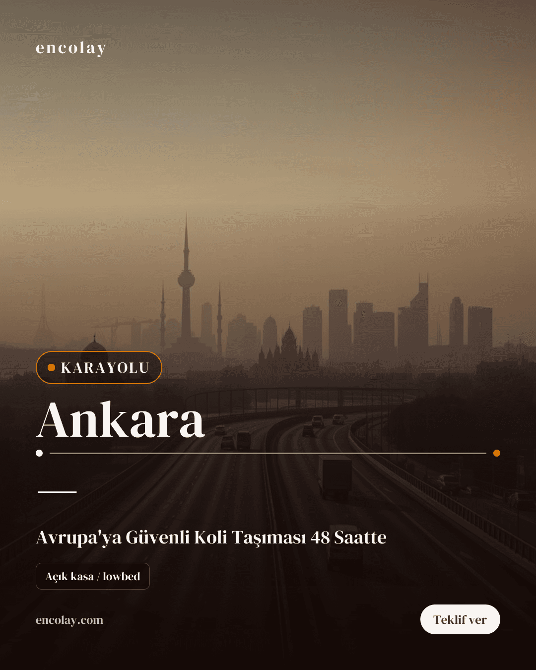 Ankara-Hollanda arası 10-15 koli karayolu taşıması
