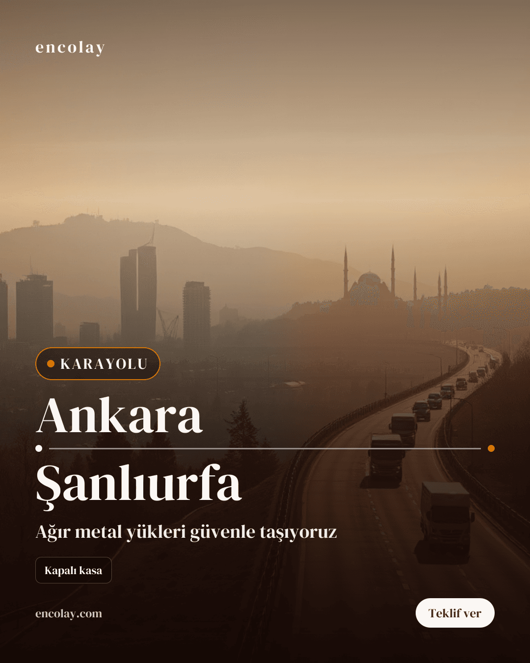 Ankara → Şanlıurfa Demir profil karayolu taşıması