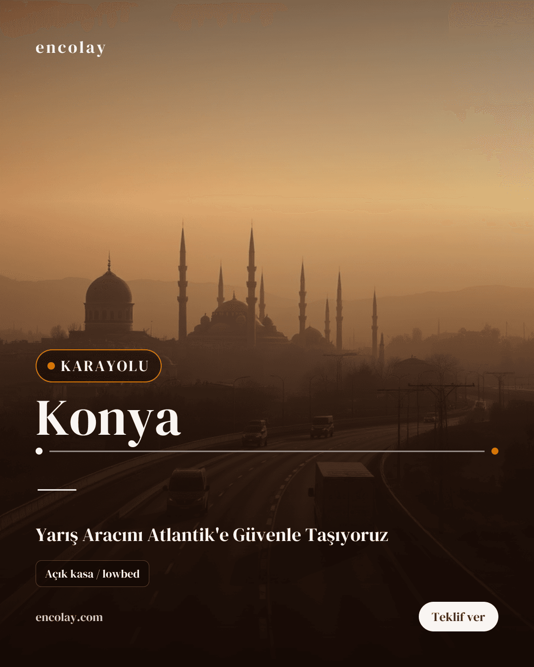 Konya-ABD arası yarış aracı karayolu taşıması