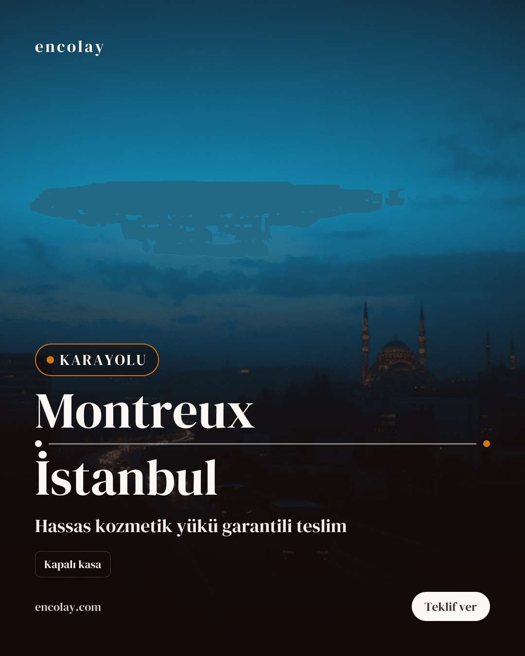 İsviçre Montreux-İstanbul Kozmetik Ürün Yarım Palet Taşıma