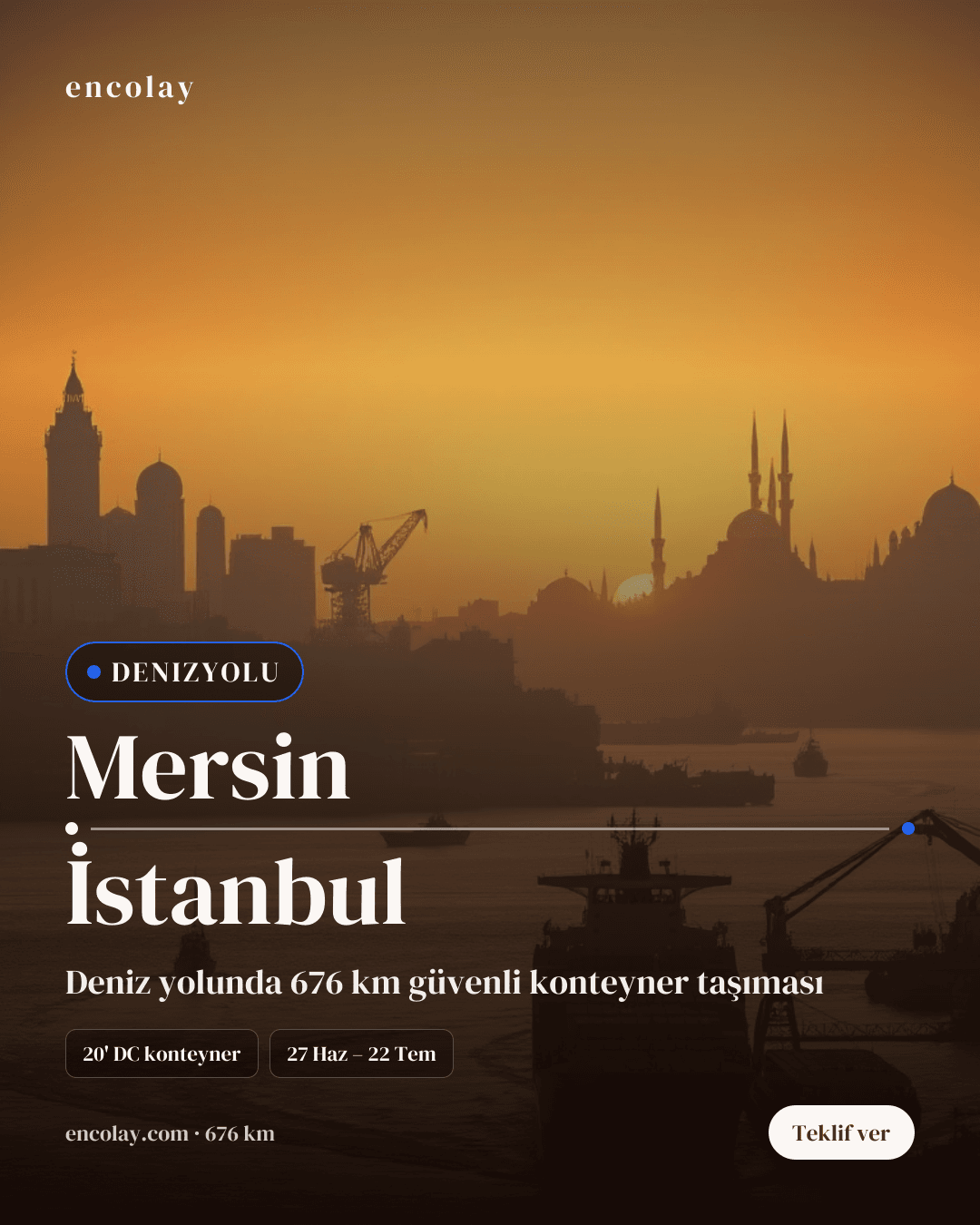 Boş araç: Mersin → İstanbul · Konteyner taşıyıcı