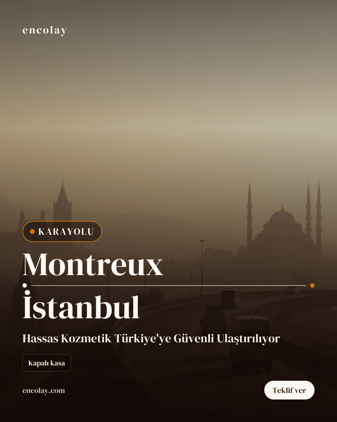 İsviçre Montreux-İstanbul Kozmetik Ürün Yarım Palet Taşıma