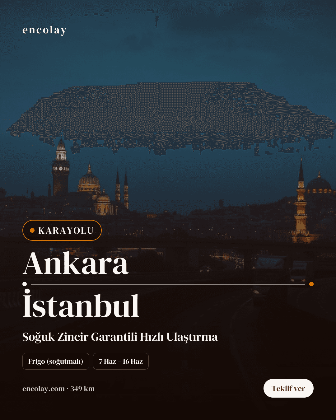 Boş araç: Ankara → İstanbul · Tır (tenteli)