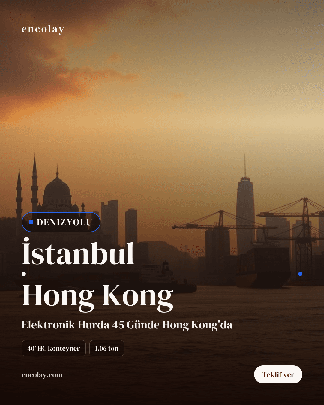 1.06 ton Elektronik Diot Hurdası — İstanbul → Hong Kong