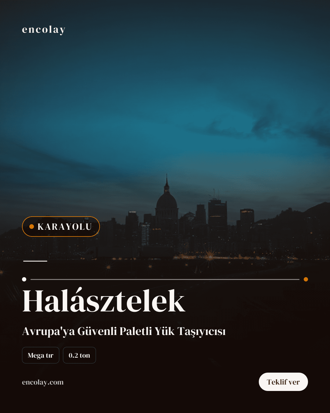 Halásztelek · 0.2 ton Paletli Yük (Mega tır)