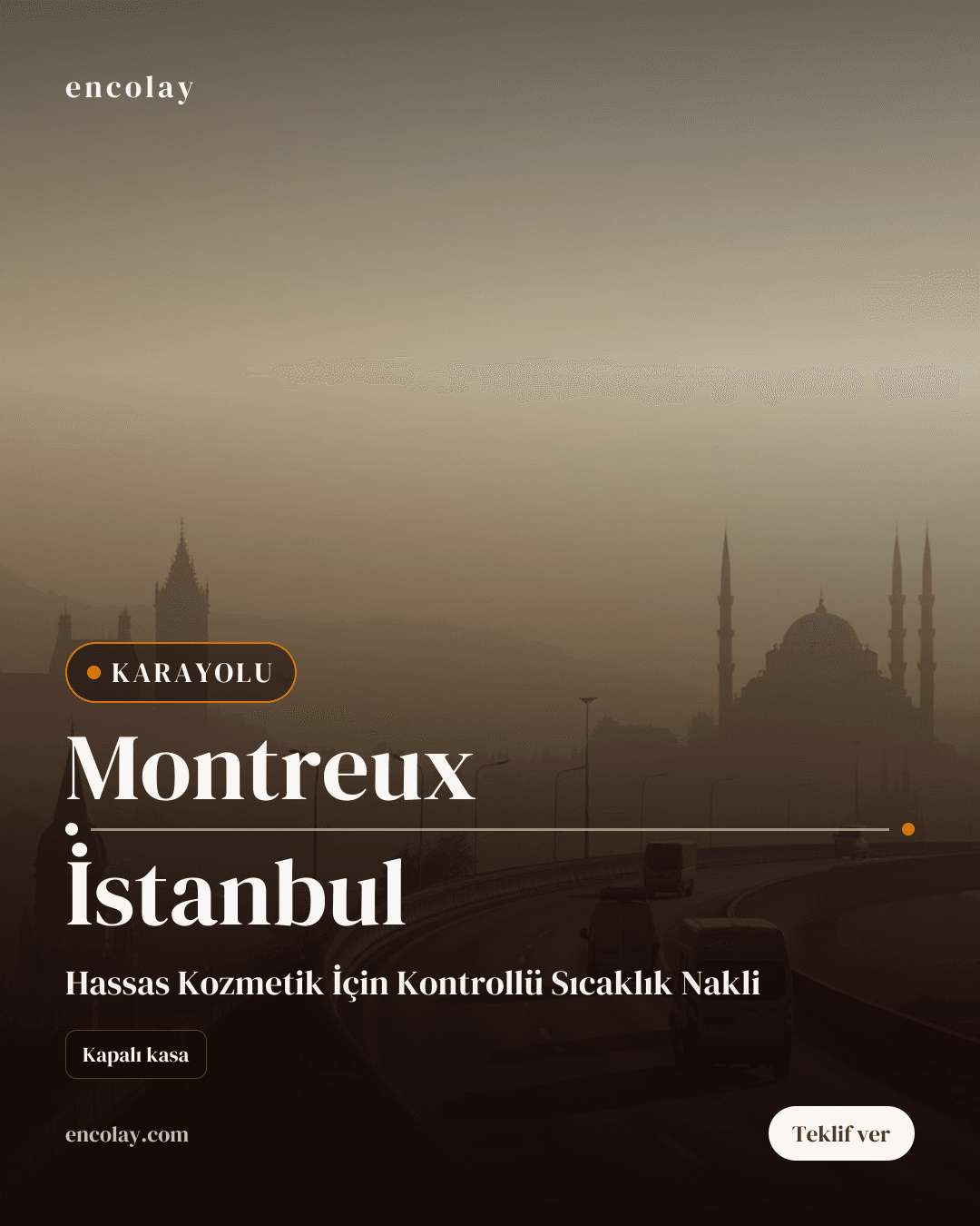 İsviçre Montreux-İstanbul Kozmetik Ürün Yarım Palet Taşıma