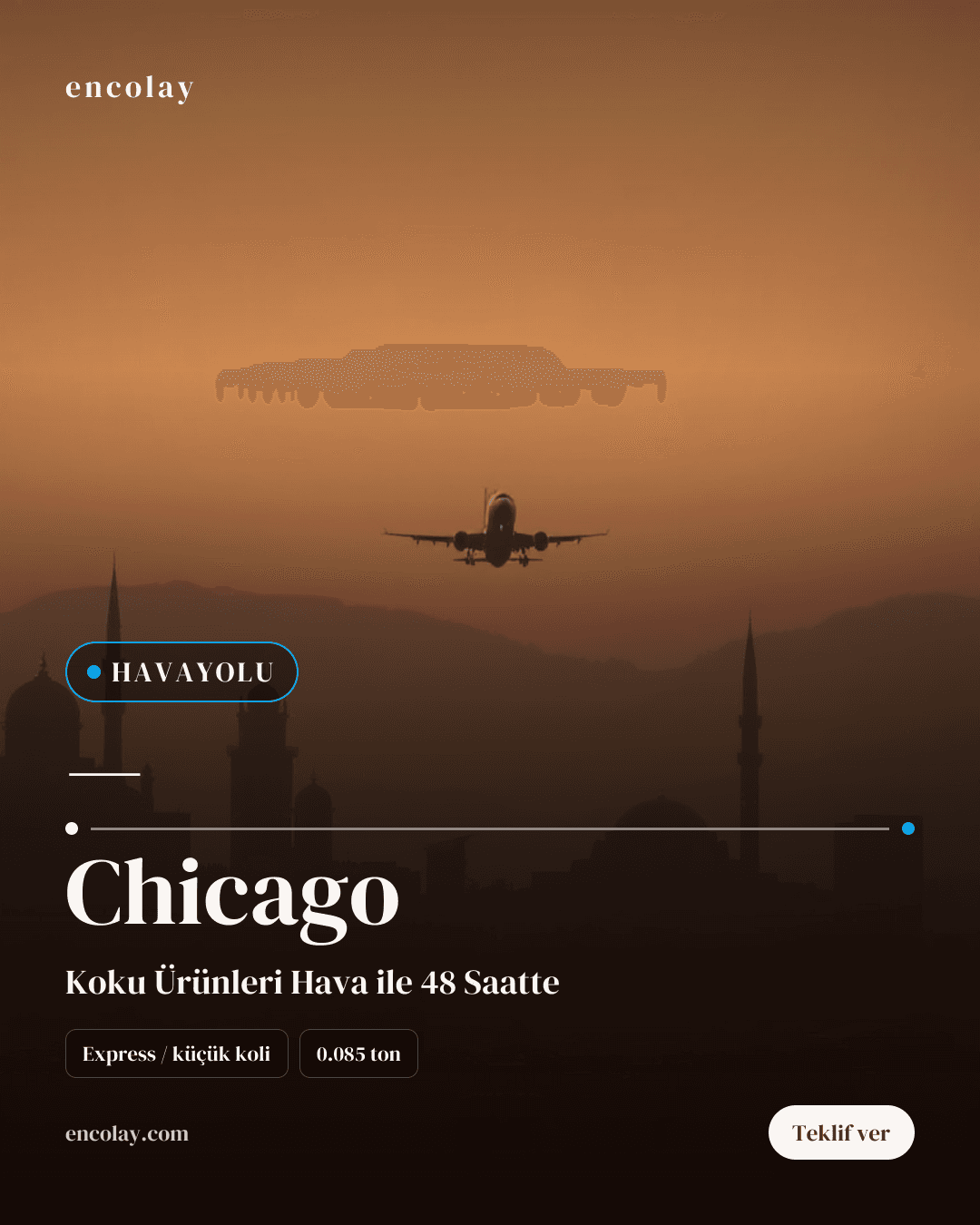 Türkiye-Chicago Havayolu Parfüm Taşıması (85 kg)