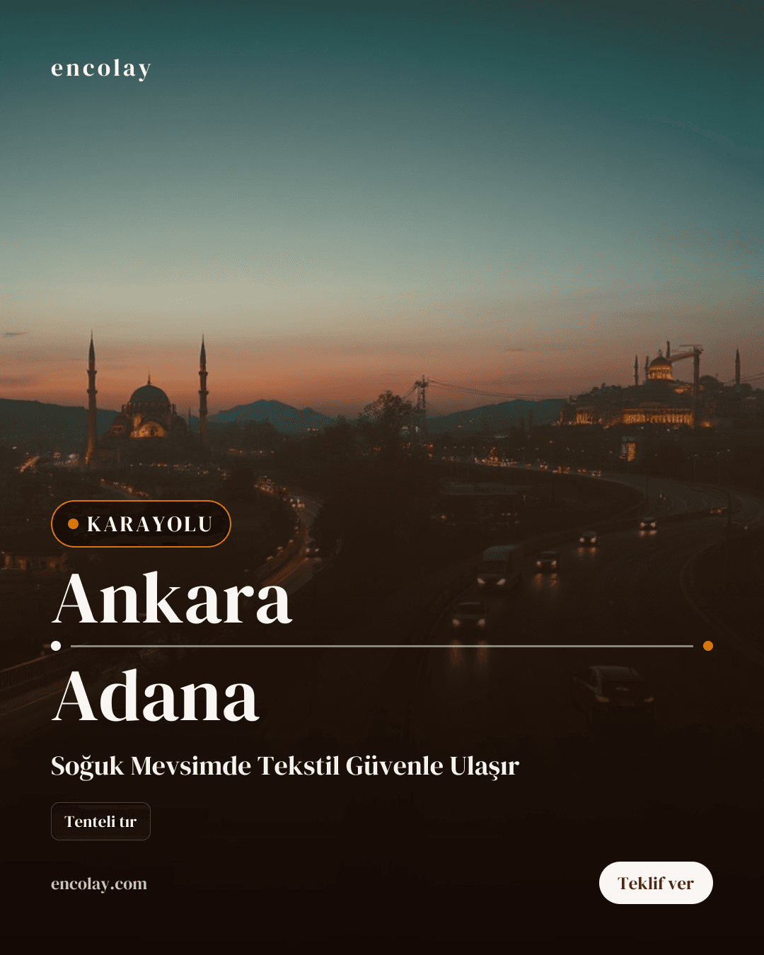 Ankara → Adana · Koli (kıyafet, kişisel eşyalar, kitap)