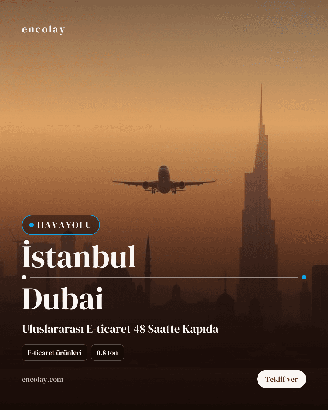 İstanbul-Dubai arası e-ticaret ürünleri havayolu taşıması