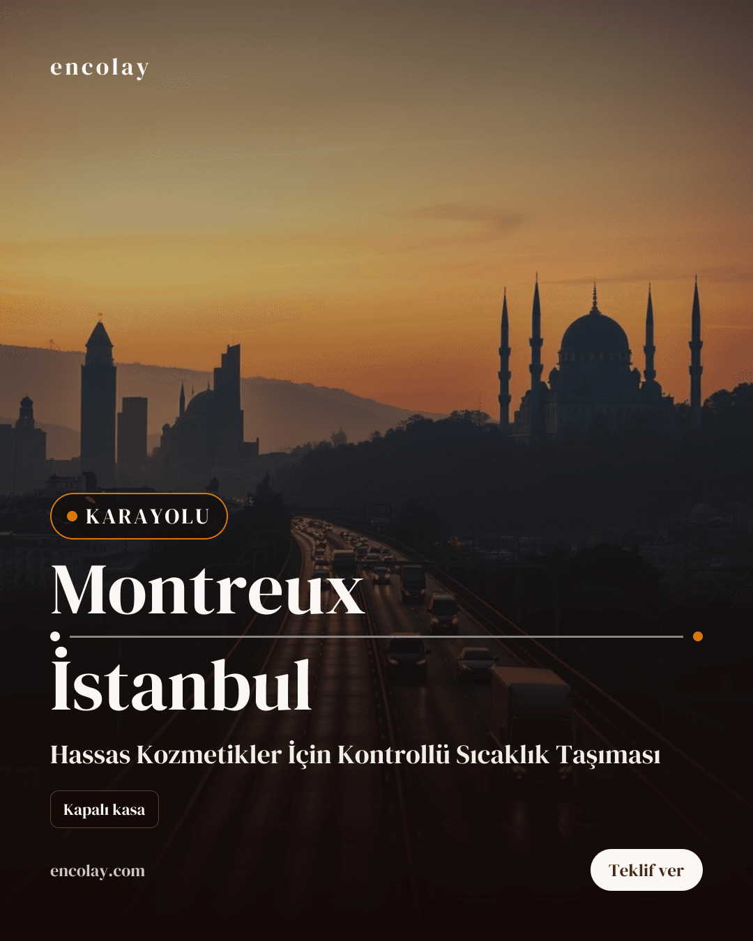 İsviçre Montreux-İstanbul Kozmetik Ürün Yarım Palet Taşıma