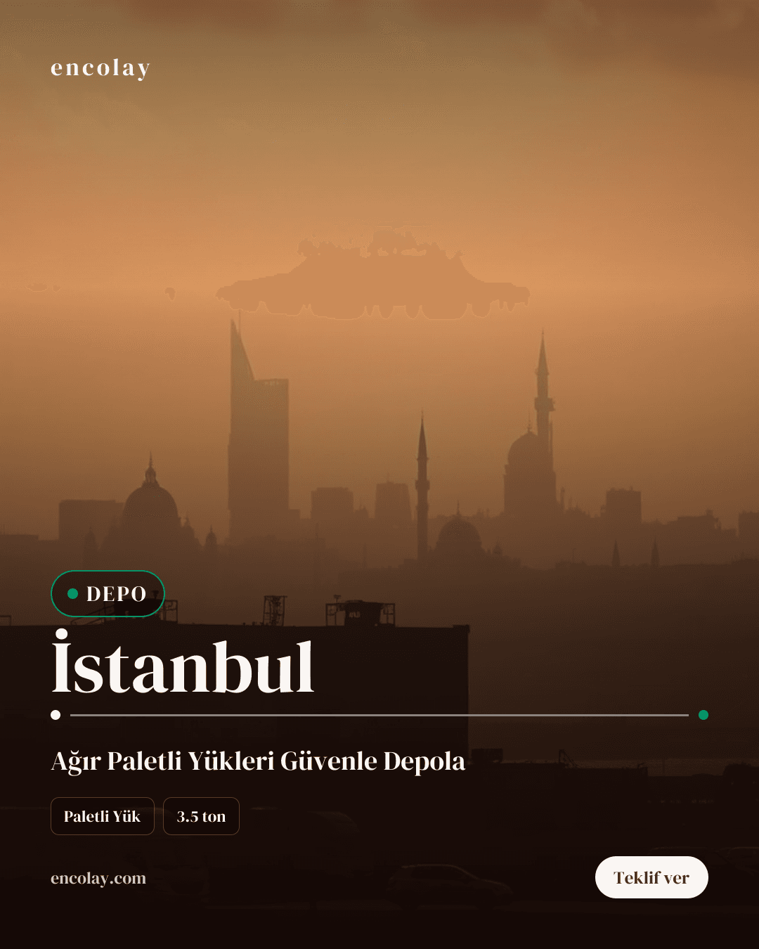 İstanbul-Dubai arası depo transferi için paletli yük taşıması