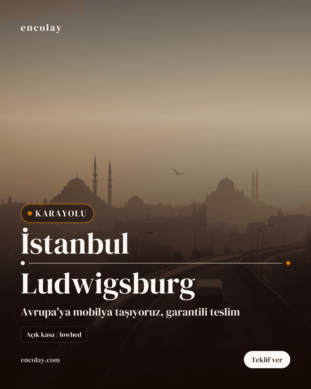 İstanbul → Ludwigsburg mobilya karayolu taşıması
