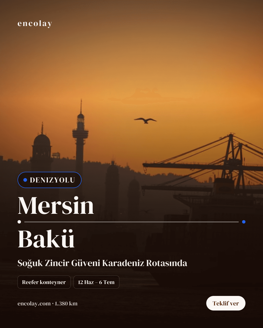 Boş araç: Mersin → Bakü · Konteyner taşıyıcı