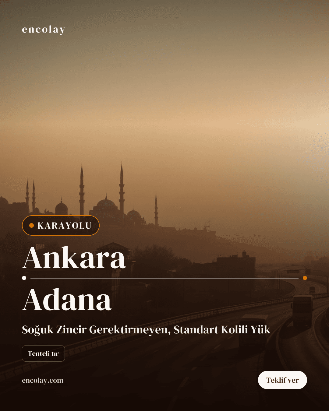 Ankara → Adana · Koli (kıyafet, kişisel eşyalar, kitap)