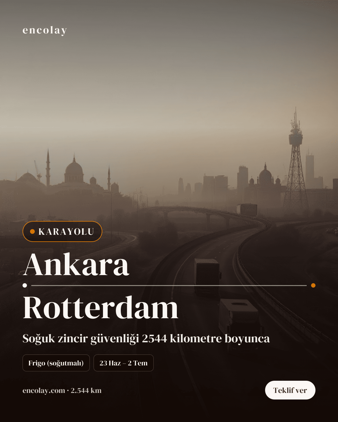 Boş araç: Ankara → Rotterdam · Panelvan (parsiyel)