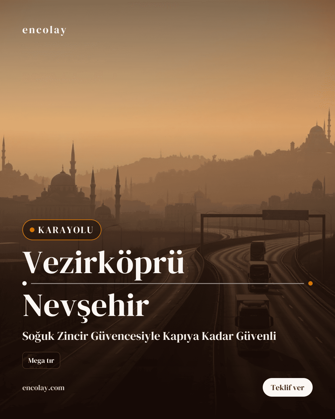 Vezirköprü → Nevşehir Çamaşır Makinesi karayolu taşıması
