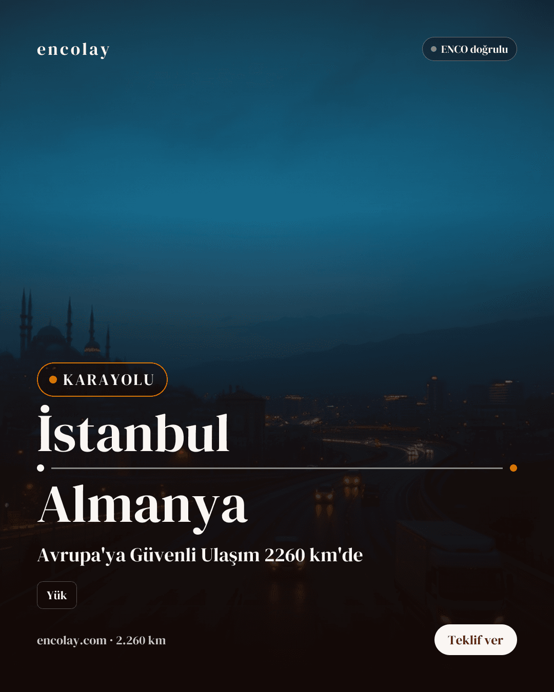Boş araç · İstanbul → Almanya